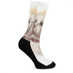 Poodle Portrait Print Crew Socks