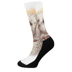 Poodle Portrait Print Crew Socks