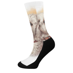 Poodle Portrait Print Crew Socks