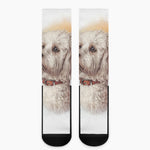 Poodle Portrait Print Crew Socks