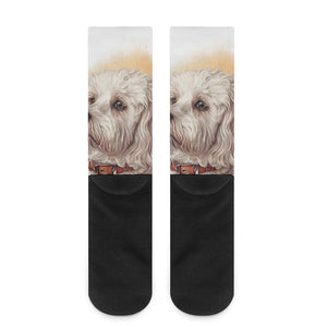 Poodle Portrait Print Crew Socks