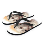 Poodle Portrait Print Flip Flops