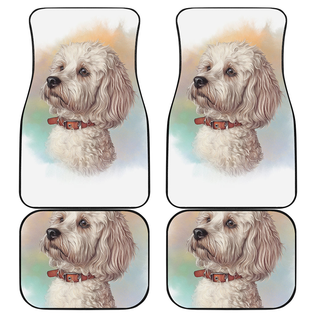Poodle Portrait Print Front and Back Car Floor Mats