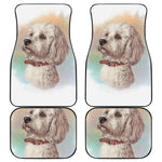 Poodle Portrait Print Front and Back Car Floor Mats