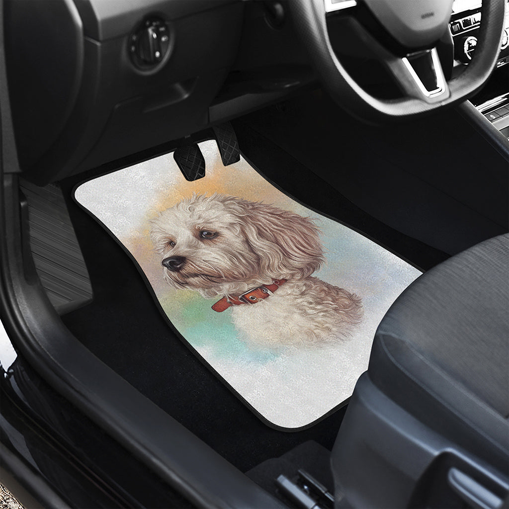 Poodle Portrait Print Front and Back Car Floor Mats