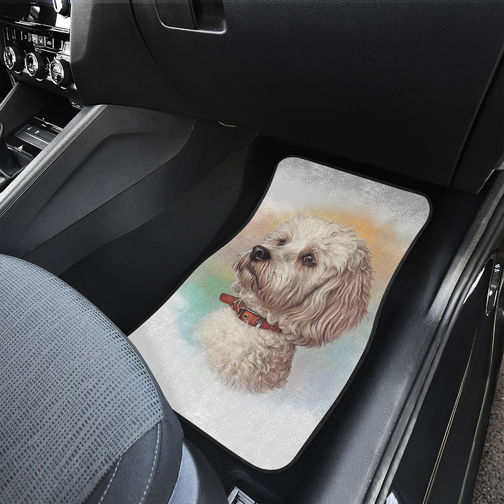 Poodle Portrait Print Front and Back Car Floor Mats