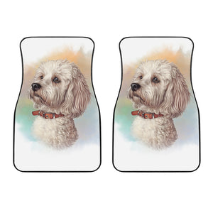 Poodle Portrait Print Front Car Floor Mats