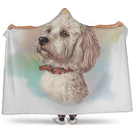 Poodle Portrait Print Hooded Blanket