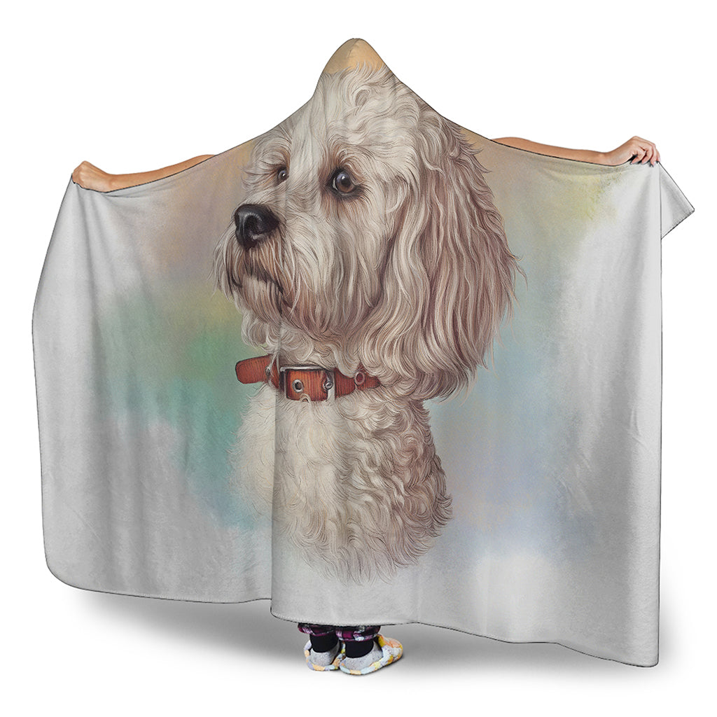 Poodle Portrait Print Hooded Blanket