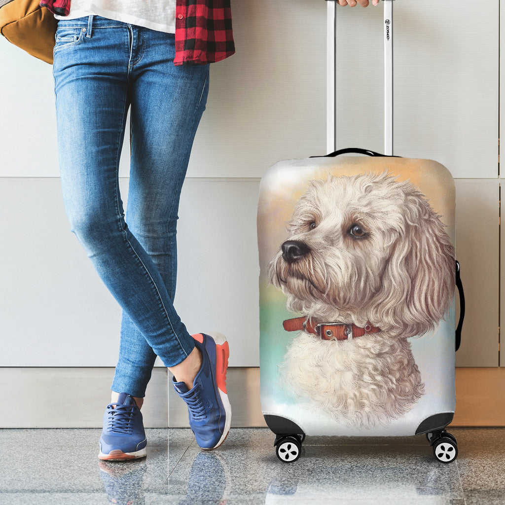 Poodle Portrait Print Luggage Cover