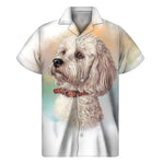 Poodle Portrait Print Men's Short Sleeve Shirt