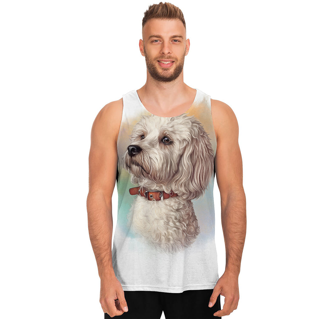 Poodle Portrait Print Men's Tank Top