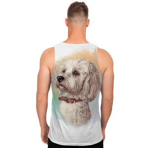 Poodle Portrait Print Men's Tank Top