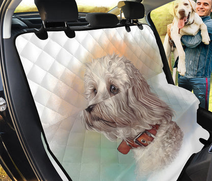 Poodle Portrait Print Pet Car Back Seat Cover
