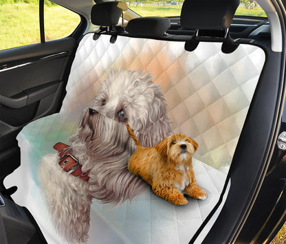 Poodle Portrait Print Pet Car Back Seat Cover