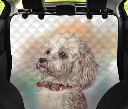 Poodle Portrait Print Pet Car Back Seat Cover