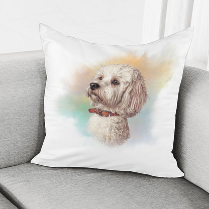 Poodle Portrait Print Pillow Cover