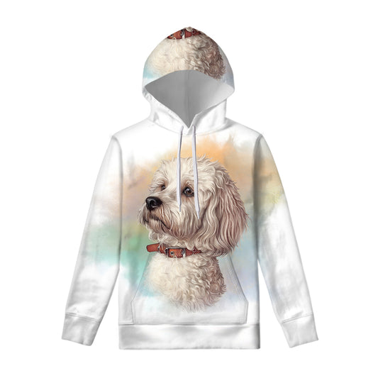 Poodle Portrait Print Pullover Hoodie