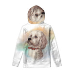 Poodle Portrait Print Pullover Hoodie