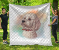 Poodle Portrait Print Quilt