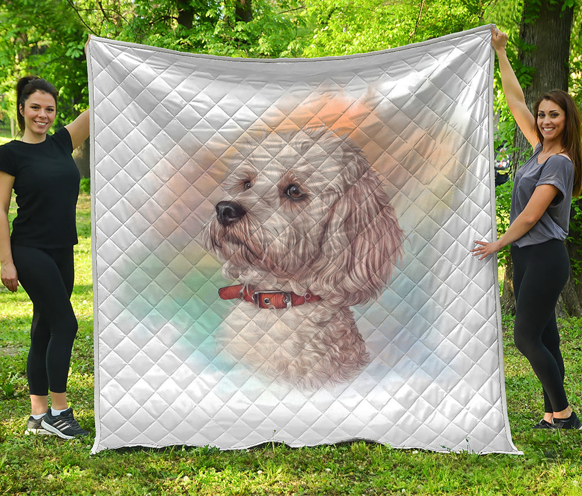 Poodle Portrait Print Quilt