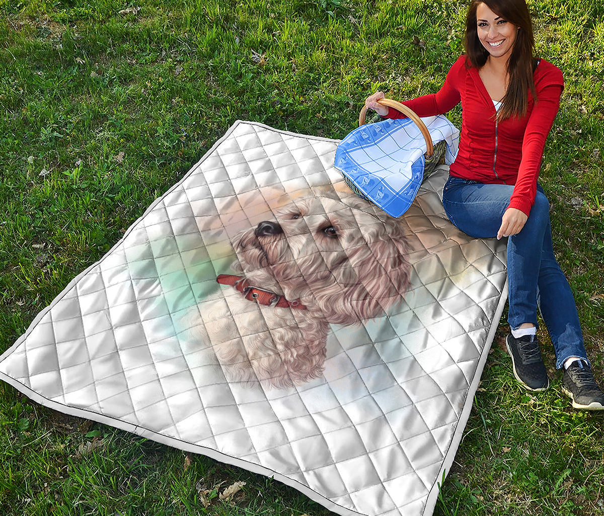 Poodle Portrait Print Quilt