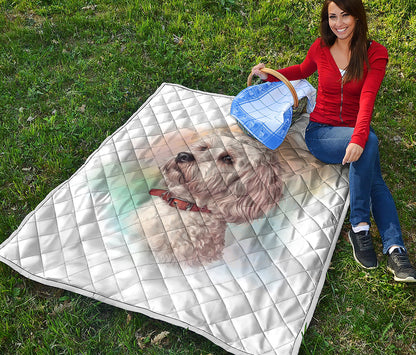 Poodle Portrait Print Quilt