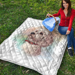 Poodle Portrait Print Quilt