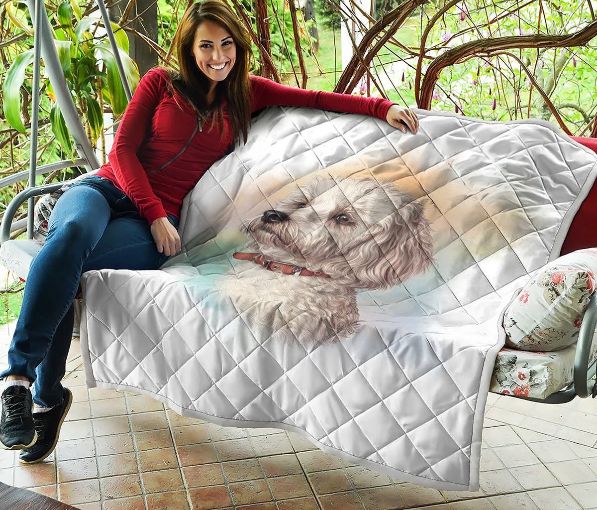 Poodle Portrait Print Quilt