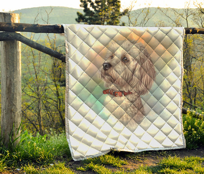 Poodle Portrait Print Quilt