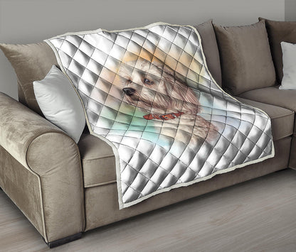 Poodle Portrait Print Quilt