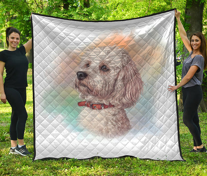 Poodle Portrait Print Quilt
