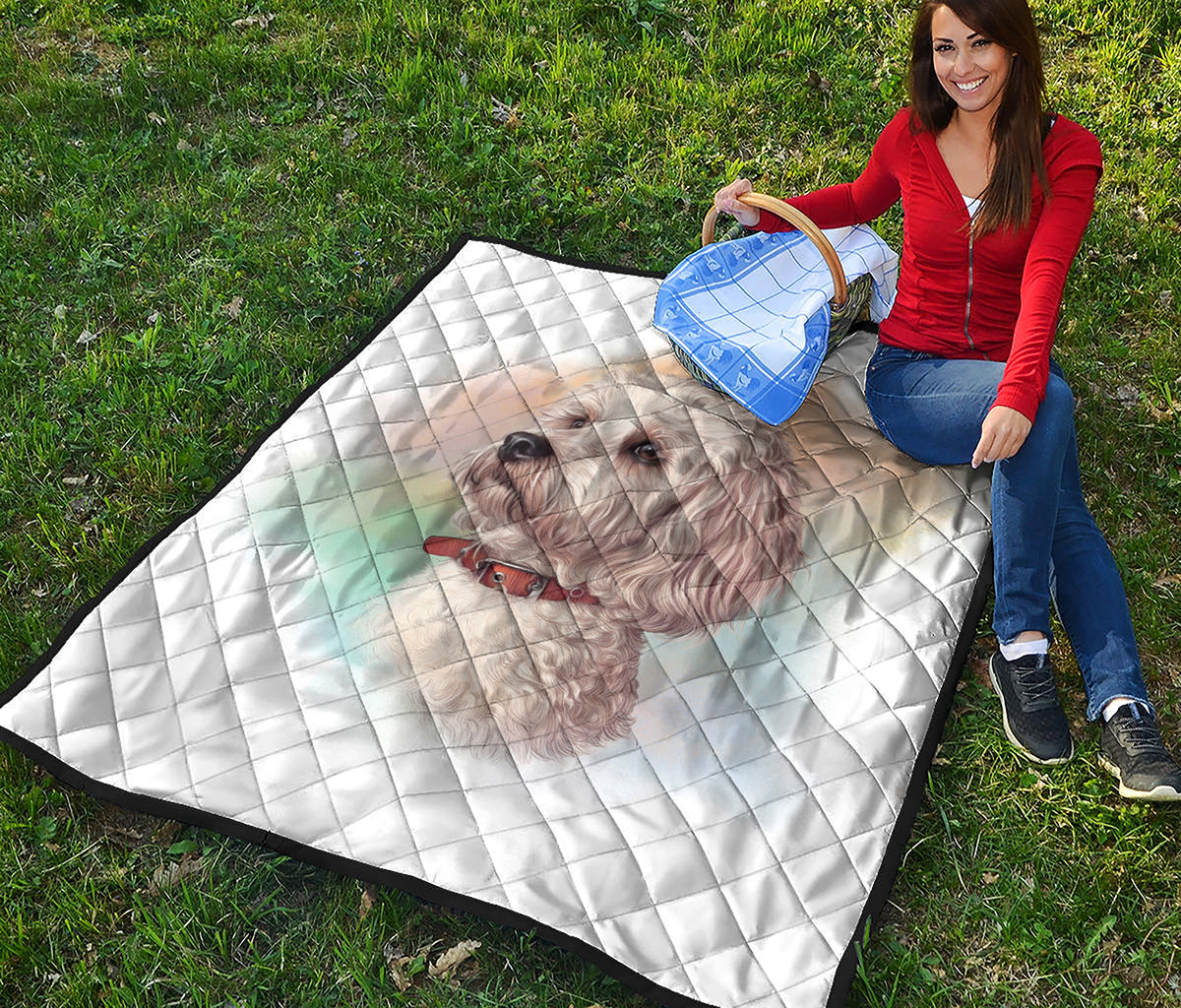 Poodle Portrait Print Quilt