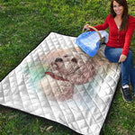 Poodle Portrait Print Quilt