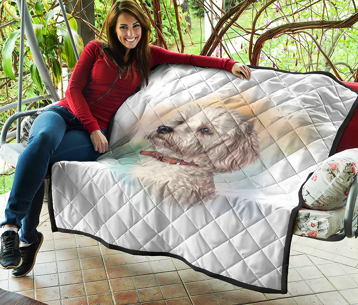 Poodle Portrait Print Quilt