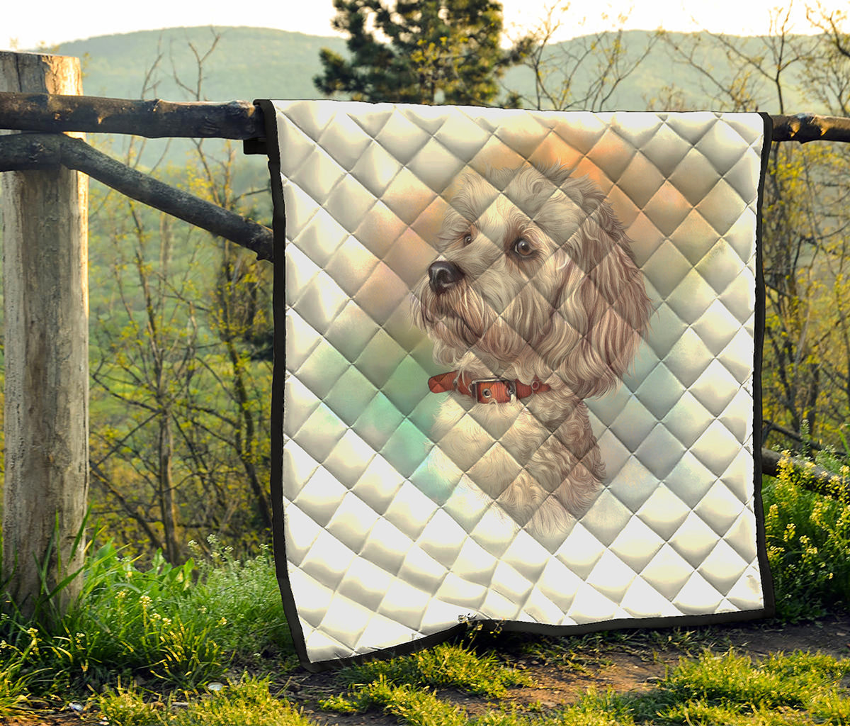 Poodle Portrait Print Quilt