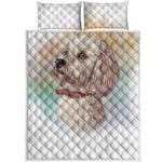 Poodle Portrait Print Quilt Bed Set