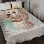 Poodle Portrait Print Quilt Bed Set