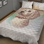 Poodle Portrait Print Quilt Bed Set