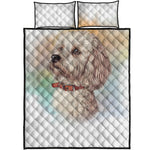 Poodle Portrait Print Quilt Bed Set