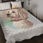 Poodle Portrait Print Quilt Bed Set