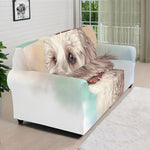 Poodle Portrait Print Sofa Cover