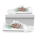 Poodle Portrait Print White Low Top Sneakers