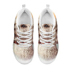 Poodle Portrait Print White Sneakers