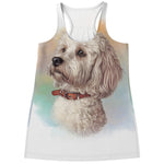 Poodle Portrait Print Women's Racerback Tank Top