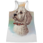 Poodle Portrait Print Women's Racerback Tank Top