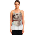 Poodle Portrait Print Women's Racerback Tank Top