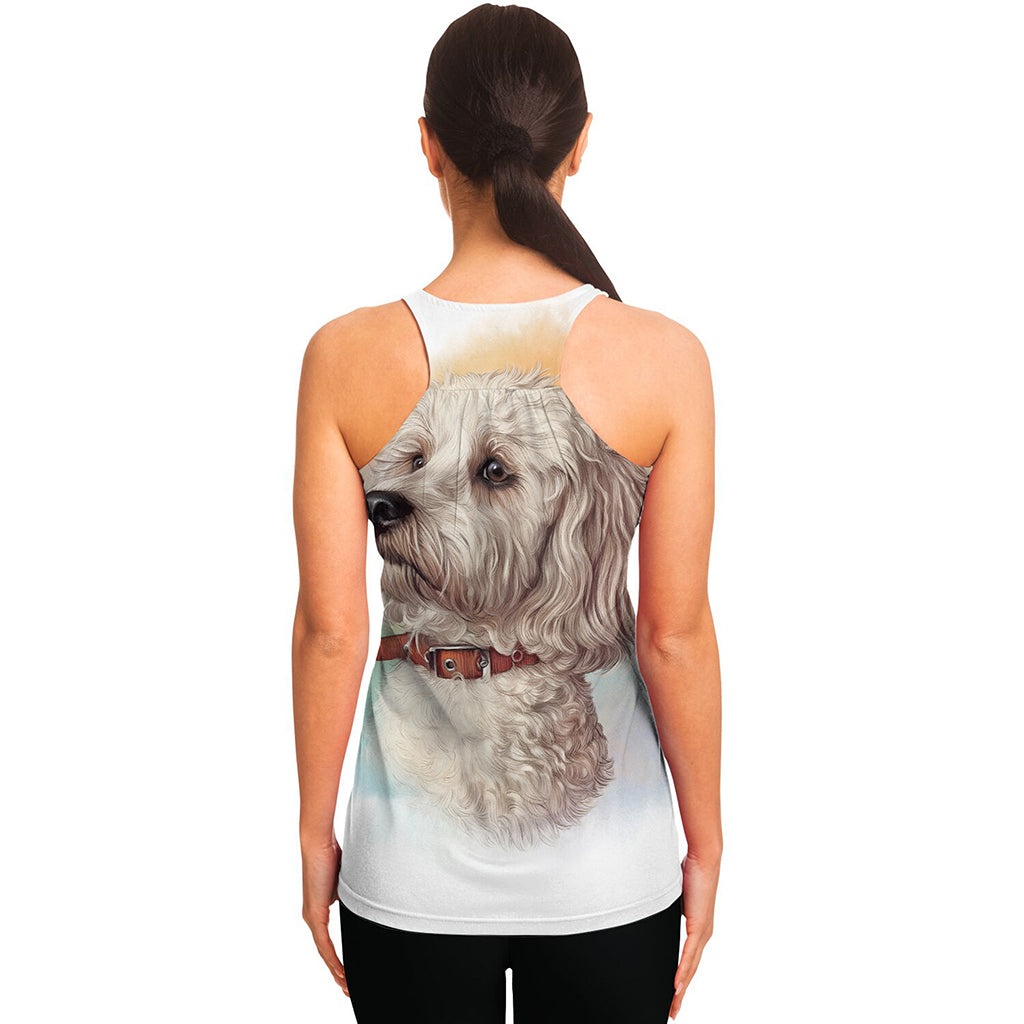 Poodle Portrait Print Women's Racerback Tank Top