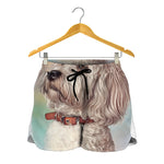 Poodle Portrait Print Women's Shorts