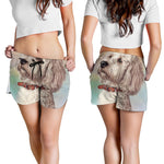 Poodle Portrait Print Women's Shorts